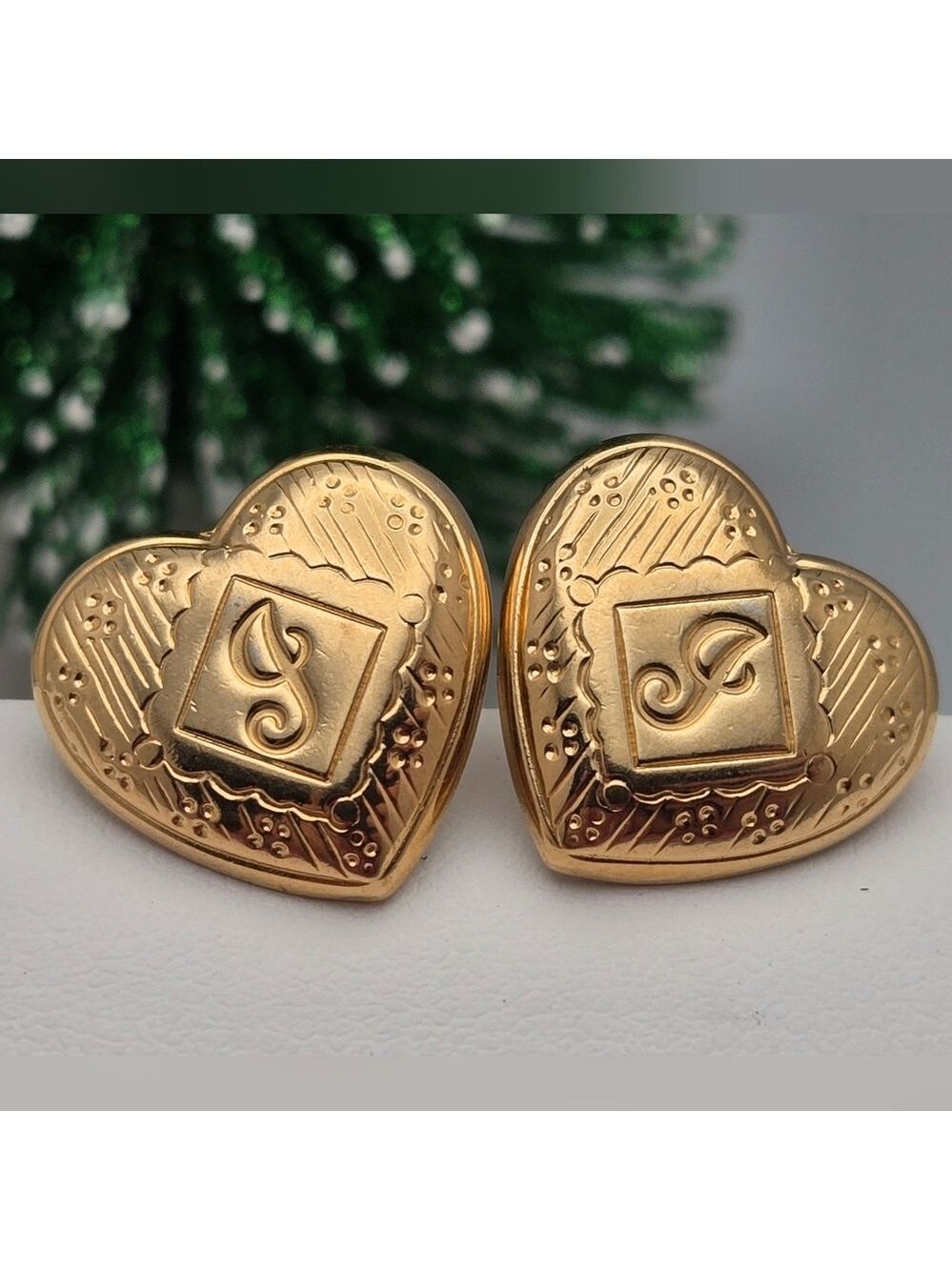 ✨2/$10✨ Charming Heart Letter J Gold Stud Earrings by Avon